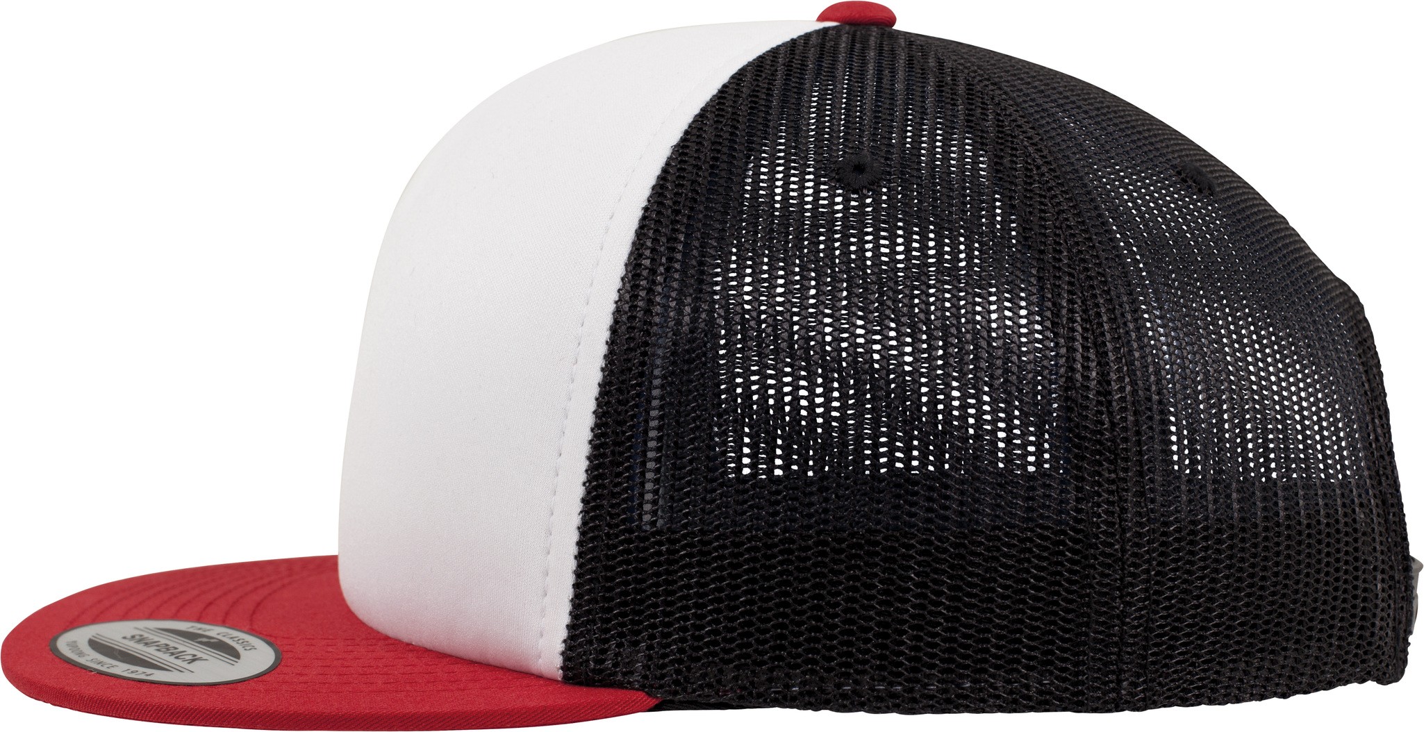Flexfit Foam Front Trucker Cap - Adjustable Snapback, Unisex Casual Hat (White Front)
