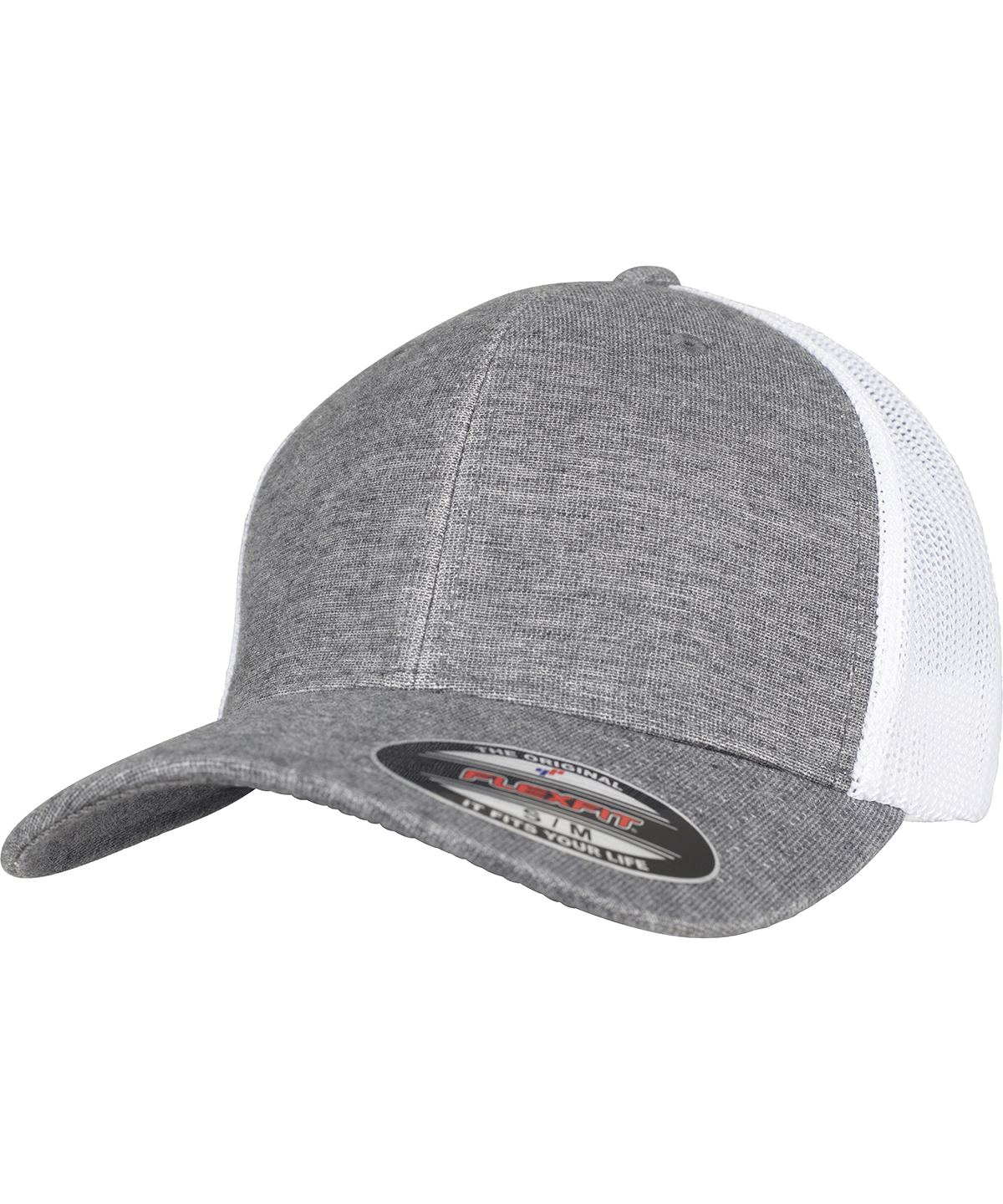 Flexfit by Yupoong Retro Trucker Melange Cap - Unisex Curved Peak Baseball Hat - Picture 6 of 10