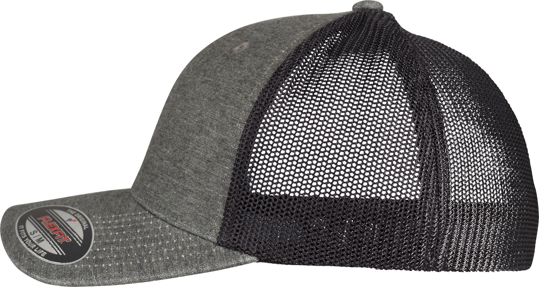 Flexfit by Yupoong Retro Trucker Melange Cap - Unisex Curved Peak Baseball Hat - Picture 10 of 10
